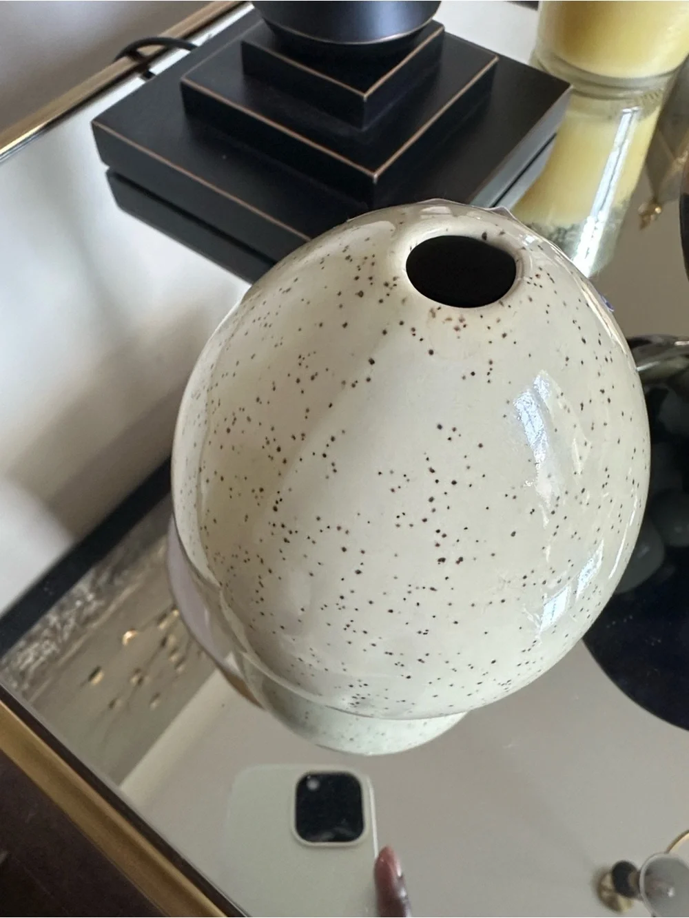 West Elm Speckled Egg Pottery Vase